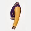 Women Croptop Letterman Varsity Jacket Purple & Gold