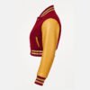 Women Croptop Letterman Varsity Jacket Red & Gold