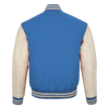 Sky Blue wool and Cream Leather Sleeve Varsity Jacket